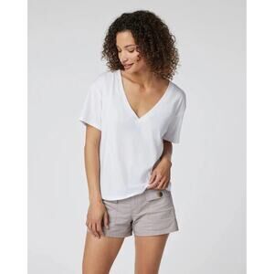 Vuori Sutton V-Neck White in Medium